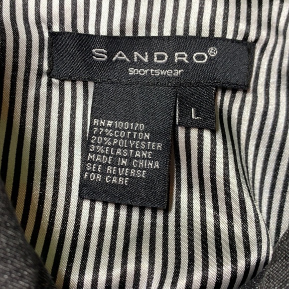 SANDRO Grey Military Style Lightweight Jacket - Picture 8 of 11